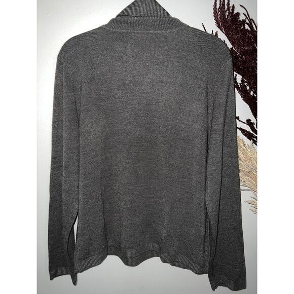 NY & Co gray knit pullover turtleneck sweater 100% acrylic cozy fall/winter top - Picture 3 of 5